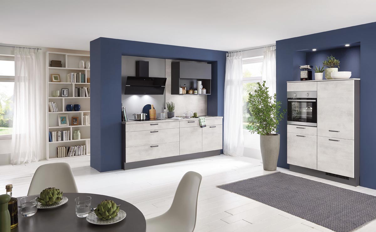 Betonküchen von nobilia: Helle und dunkle Küchen in Betonoptik