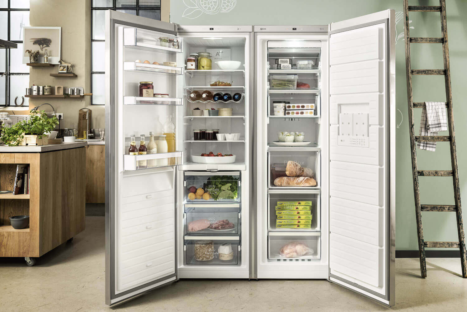 Side-by-Side Kühlschrank von Neff. Foto: Neff