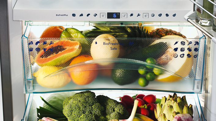 Die ideale Kühlschrank Temperatur mit Biofresh liegt zwischen +1 °C bis +9 °C. Foto: Liebherr