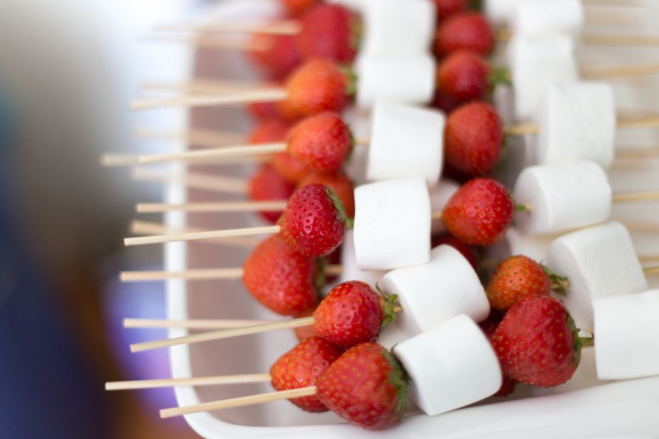 Erdbeeren mit Marshmallows