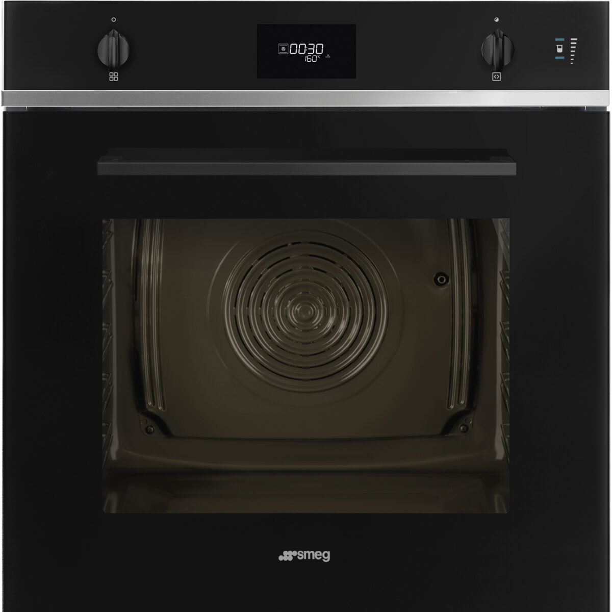 Der Smeg Backofen aus der Selezione Linie überzeugt mit klarer Bedienstruktur, mattschwarzem Design und modernem LED-Display – eine preisbewusste Wahl ohne Stilkompromisse.
