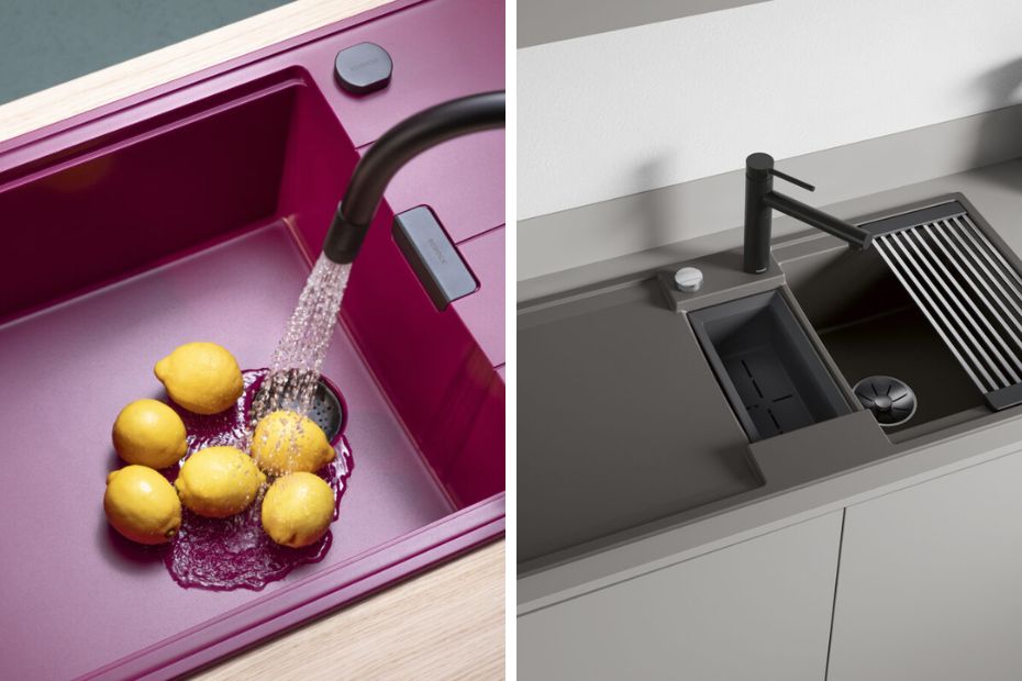 BLANCO ADIRA und SCHOCK Tia im Vergleich: Multifunktionsspülen mit Arbeitsfläche, Zubehör und farbigen Materialien