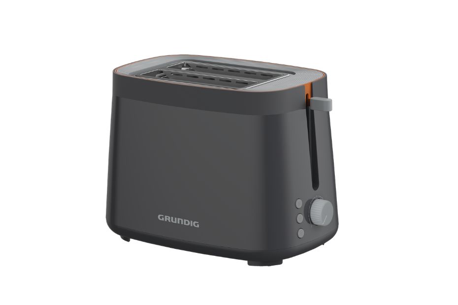 Grauer Grundig Toaster mit Drehregler und seitlichem Hebel